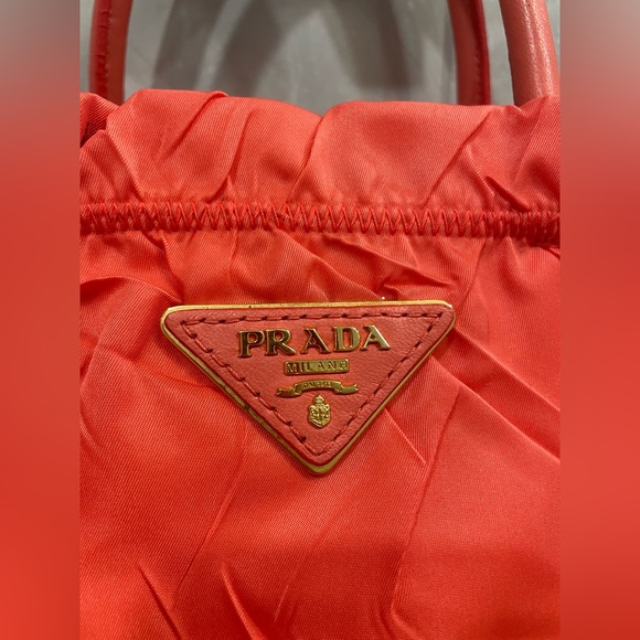 PRADA CORAL HANDBAG W14”x H9”x D6” - Picture 3 of 17